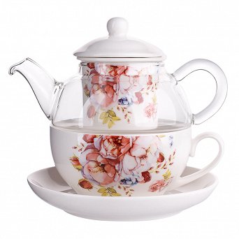 ALTOM DESIGN SCARLETT zestaw porcelanowy do herbaty tea for one color box