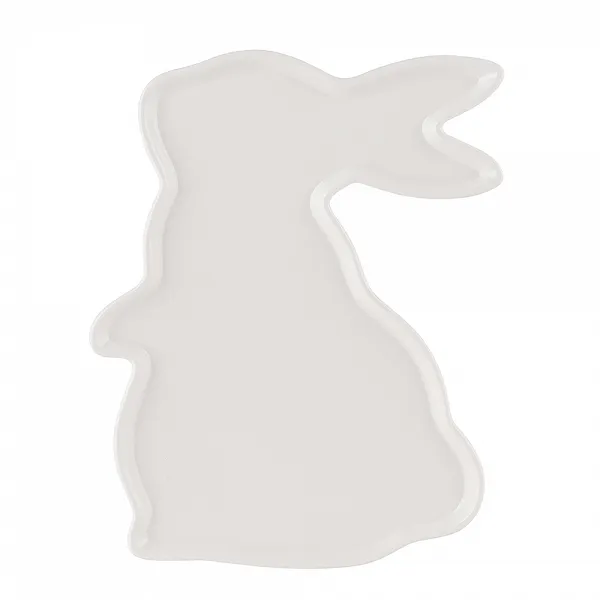 ALTOM DESIGN Porcelanowe naczynie zajączek 23X17X1,5 CM PORCELANA KREMOWA 