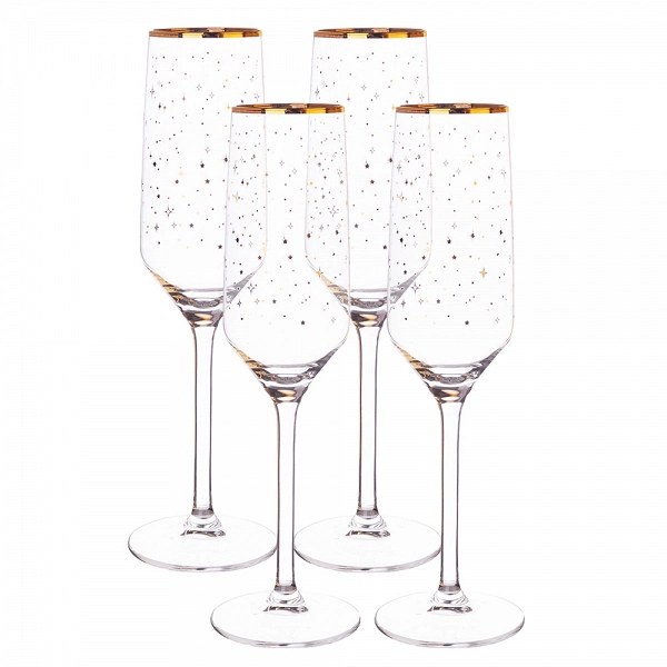 ALTOM DESIGN RUBIN STAR komplet 4 kieliszków do szampana 220ml
