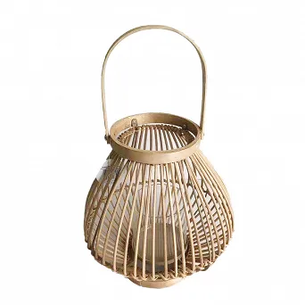 ALTOM DESIGN latarenka rattanowa / lampion z uchwytem 26x27 cm