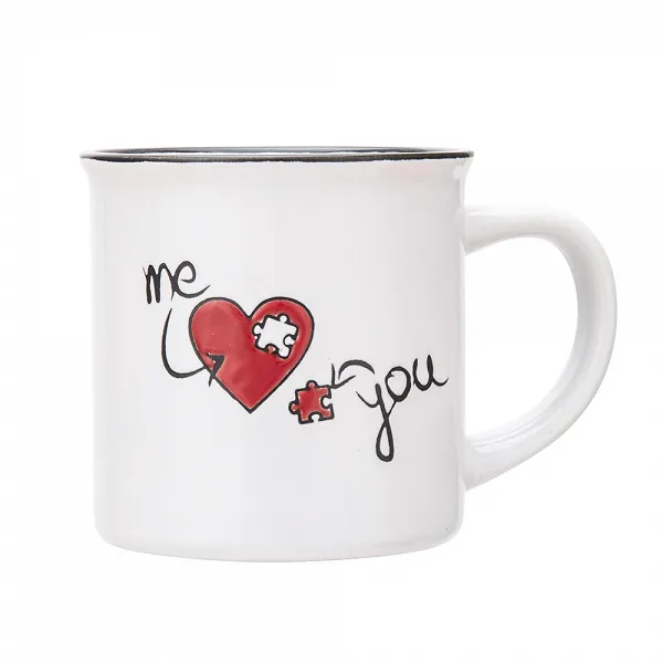 ALTOM DESIGNKubek porcelitowy z wywiniętym rantem 320 ML DEK. ME AND YOU