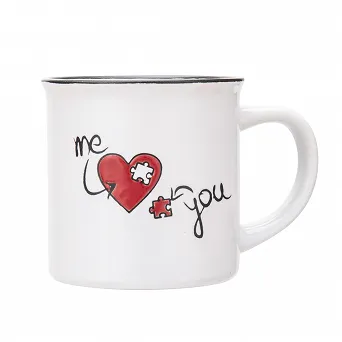 ALTOM DESIGNKubek porcelitowy z wywiniętym rantem 320 ML DEK. ME AND YOU