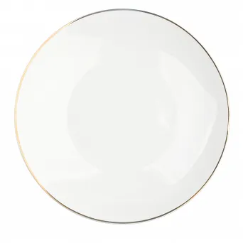 ALTOM DESIGN BELLA ZŁOTA LINIA talerz obiadowy płytki 26cm kremowa porcelana