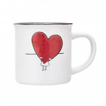 ALTOM DESIGNKubek porcelitowy z wywiniętym rantem 320 ML DEK.HEART