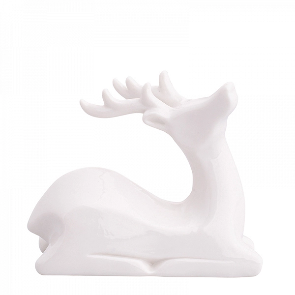 ALTOM DESIGN RENIFER figurka porcelanowa / dekoracja świąteczna / ozdoba na Boże Narodzenie MODERN BIAŁA 11x4,5x9,5 cm