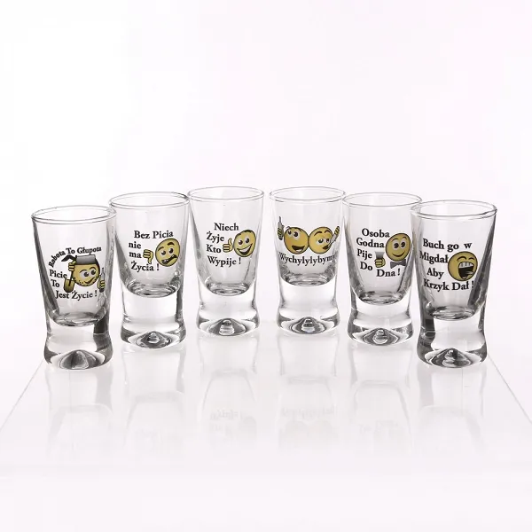 GLASMARK HUMOR BUŹKI 25 komplet 6 kieliszków do wódki 25ml