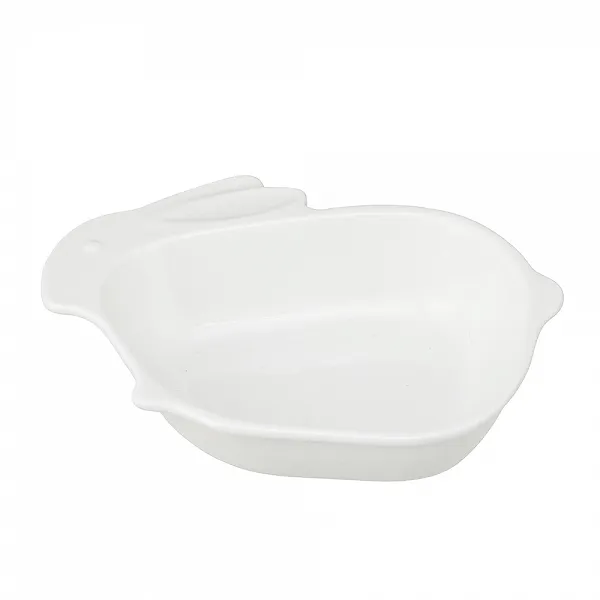 ALTOM DESIGN Porcelanowe naczynie zajączek 17,5X14X4 CM PORCELANA KREMOWA