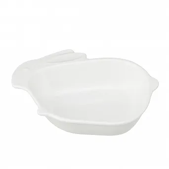 ALTOM DESIGN Porcelanowe naczynie zajączek 17,5X14X4 CM PORCELANA KREMOWA