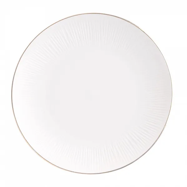 ALTOM DESIGN ALESSIA ECRU ZŁOTA LINIA talerz porcelanowy płytki 25 cm kremowa porcelana