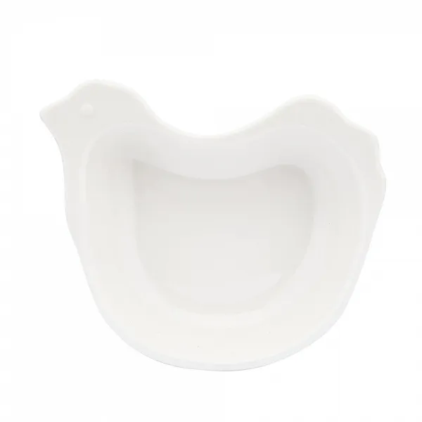 ALTOM DESIGN Porcelanowe naczynie kurka 14X11X3 CM PORCELANA KREMOWA