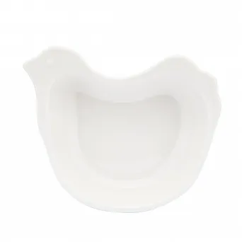 ALTOM DESIGN Porcelanowe naczynie kurka 14X11X3 CM PORCELANA KREMOWA