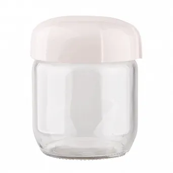 ALTOM DESIGN pojemnik szklany na produkty sypkie z plastikową pokrywką 425 ml krem