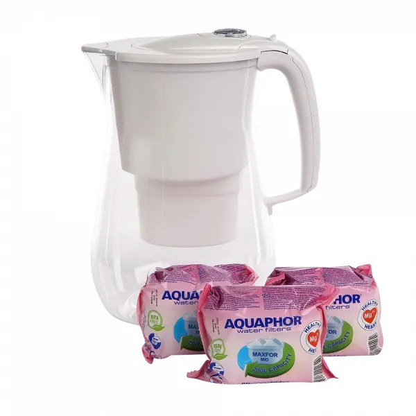 AQUAPHOR ONYX dzbanek filtrujący + kpl. 3 wkładów magnezowych B100-25 4,2L biały