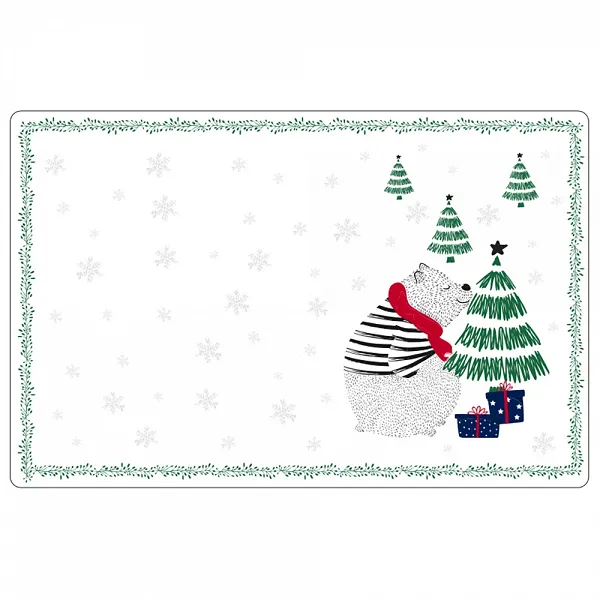 ALTOM DESIGN WINTER FRIENDS mata stołowa / podkładka dekoracyjna 28x43 cm DEK. NIEDŹWIADEK