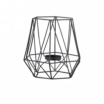 ALTOM DESIGN świecznik metalowy geometryczny 13x13x15 cm czarny