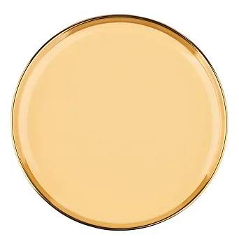 ALTOM DESIGN AURORA GOLD talerz deserowy porcelanowy 20 cm WANILIOWY