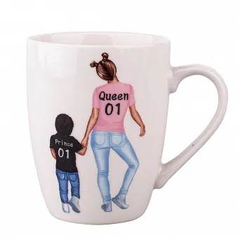 ALTOM DESIGN Porcelanowy kubek baryłka na prezent 300ml queen chłopiec