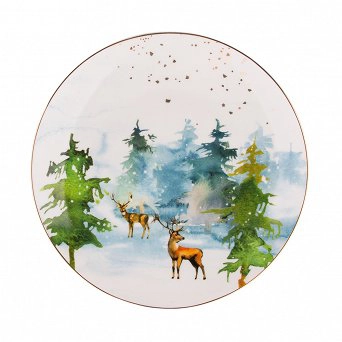 ALTOM DESIGN WINTER FOREST Talerz deserowy 20 cm dek. Jeleń