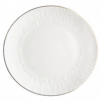 MARIAPAULA NATURA ZŁOTA LINIA talerz obiadowy porcelanowy okrągły płytki 28cm