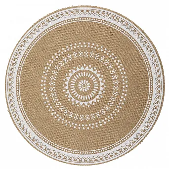 ALTOM DESIGN Naturalna mata jutowa ŚR. 38 CM DEK. MANDALA