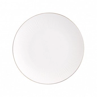 ALTOM DESIGN ALESSIA ECRU ZŁOTA LINIA talerz porcelanowy deserowy 20,5 cm kremowa porcelana