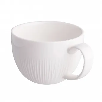 ALTOM DESIGN ALESSIA ECRU filiżanka porcelanowa 250 ml ze spodkiem 15 cm w opasce kremowa porcelana