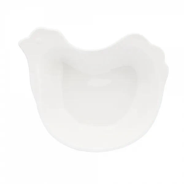 ALTOM DESIGN Porcelanowe naczynie kurka 17,5X14,5X4 CM PORCELANA KREMOWA