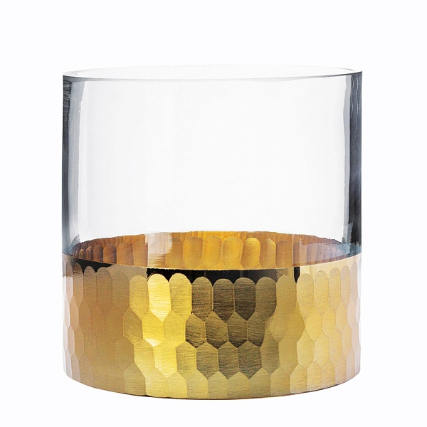 ALTOM DESIGN GOLDEN HONEY wazon / świecznik szklany na kwiaty 12 cm