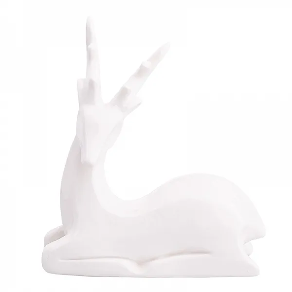 ALTOM DESIGN RENIFER figurka porcelanowa / dekoracja świąteczna / ozdoba na Boże Narodzenie MODERN BIAŁA 14,5x6x16 cm