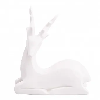 ALTOM DESIGN RENIFER figurka porcelanowa / dekoracja świąteczna / ozdoba na Boże Narodzenie MODERN BIAŁA 14,5x6x16 cm