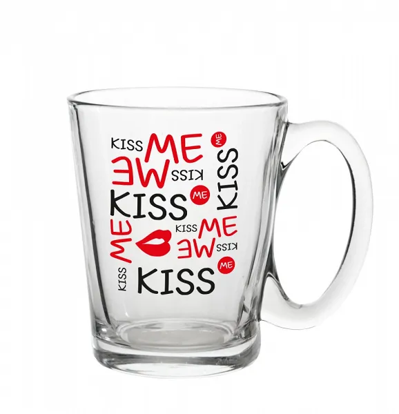 ALTOM DESIGN Leon kubek szklany 300 ML DEKOROWANY Kiss