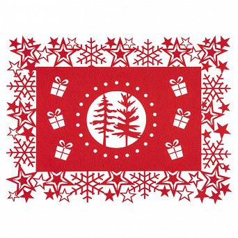 ALTOM DESIGN mata filcowa podkładka na stół świąteczna Boże Narodzenie 40x30 cm DEK. CHRISTMAS TREE CZERWONA
