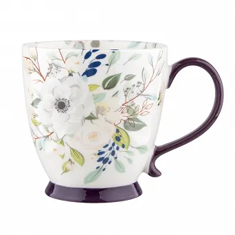 ALTOM DESIGN INEZ duża filiżanka porcelanowa do kawy i herbaty na stopce jumbo 400 ml DEK. B