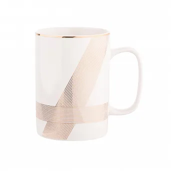 ALTOM DESIGN MODERN ART porcelanowy kubek baryłka 350ml biały