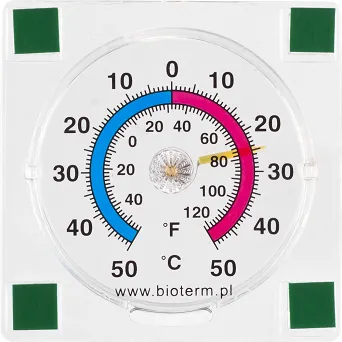 BIOWIN termometr bimetaliczny do przyklejenia na szybę 7,7X7,7CM