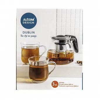 ALTOM DESIGN DUBLIN Zestaw dzbanek 900ml + 2x kubek 350ml