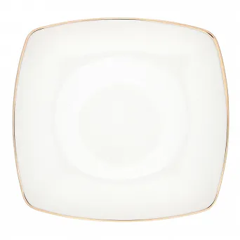 MARIAPAULA MODERNA GOLD KWADRATOWA talerz porcelanowy obiadowy złote zdobienia 25cm